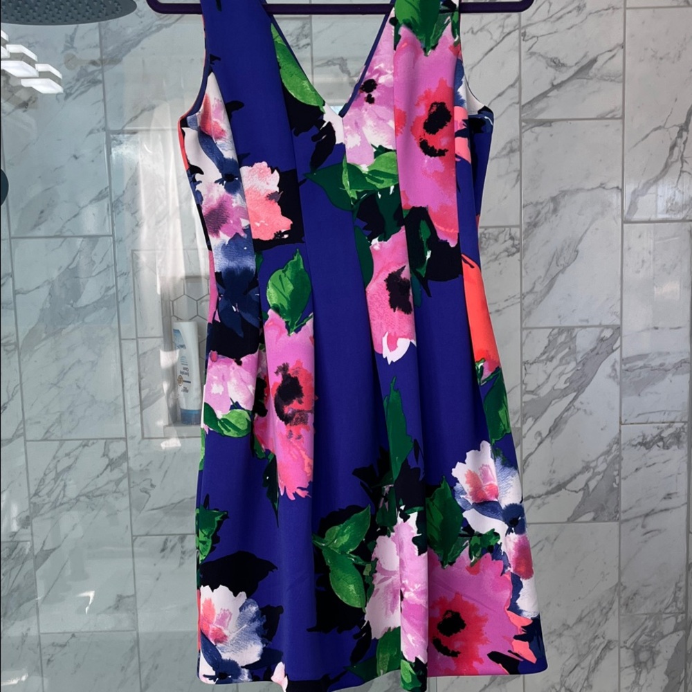 Vince Camuto Floral Mini Dress - Blue and Pink Size 8P